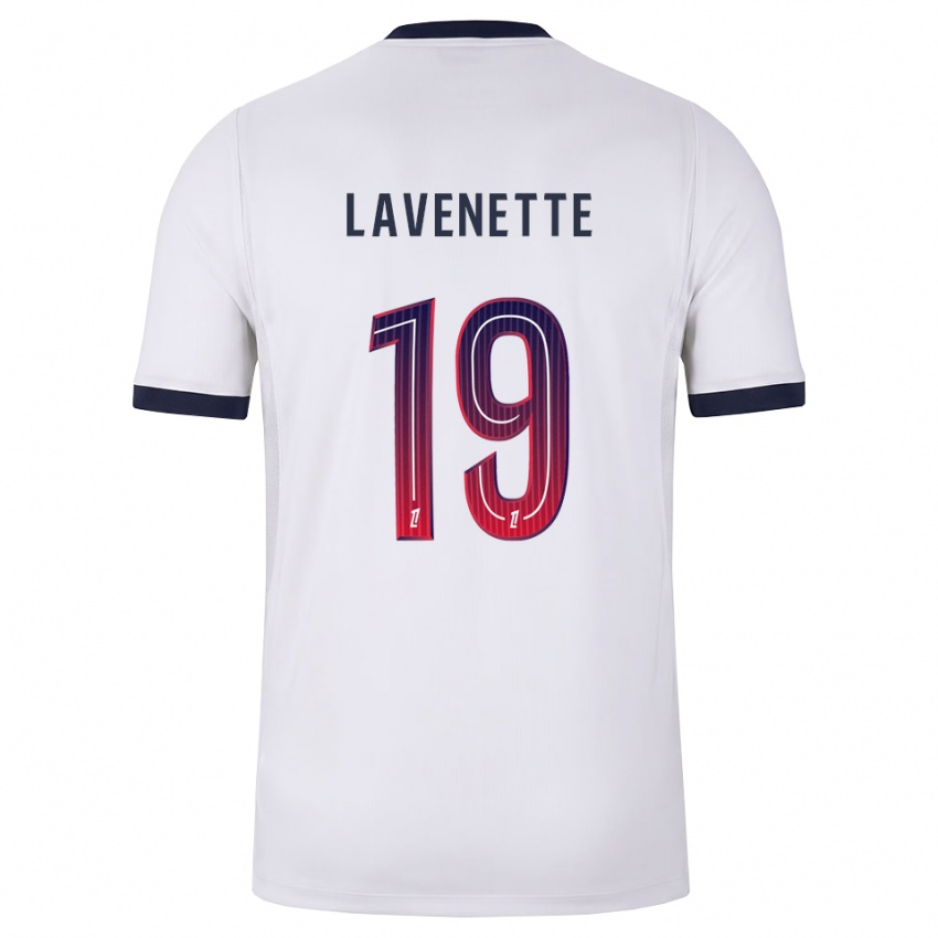 גברים Mathias Lavenette #19 לבן שחור אדום הרחק ג'רזי 2026/27 חולצה קצרה
