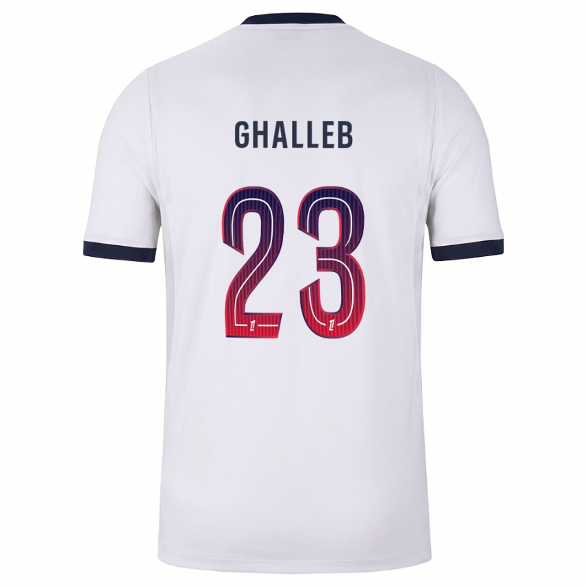גברים Edem Ghalleb #23 לבן שחור אדום הרחק ג'רזי 2026/27 חולצה קצרה