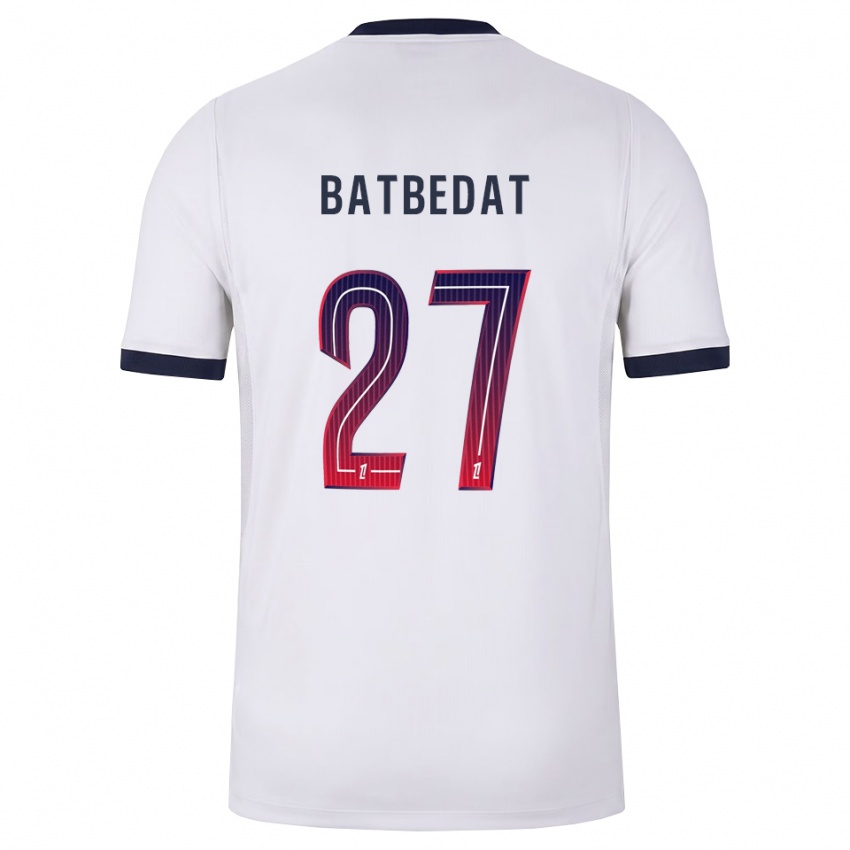 גברים Lucas Batbedat #27 לבן שחור אדום הרחק ג'רזי 2026/27 חולצה קצרה