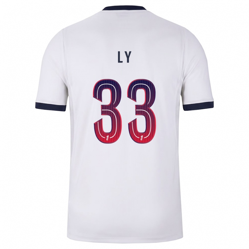 גברים Elijah Ly #33 לבן שחור אדום הרחק ג'רזי 2026/27 חולצה קצרה
