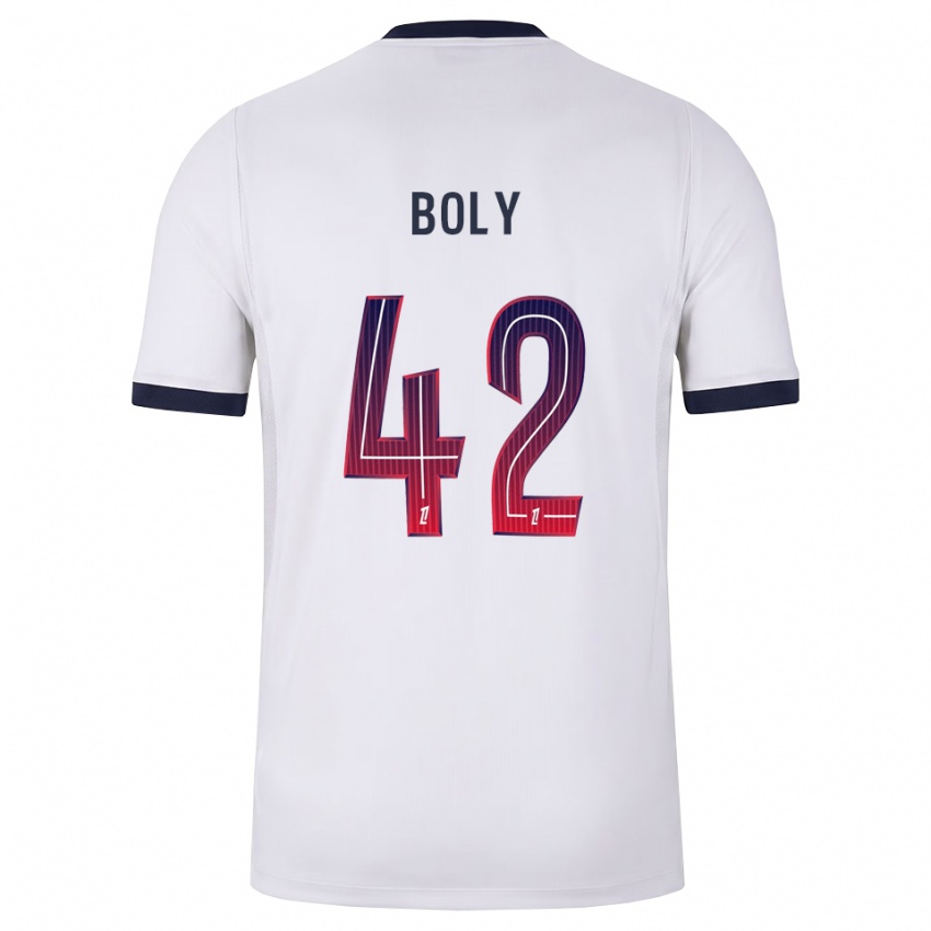 גברים David Boly #42 לבן שחור אדום הרחק ג'רזי 2026/27 חולצה קצרה