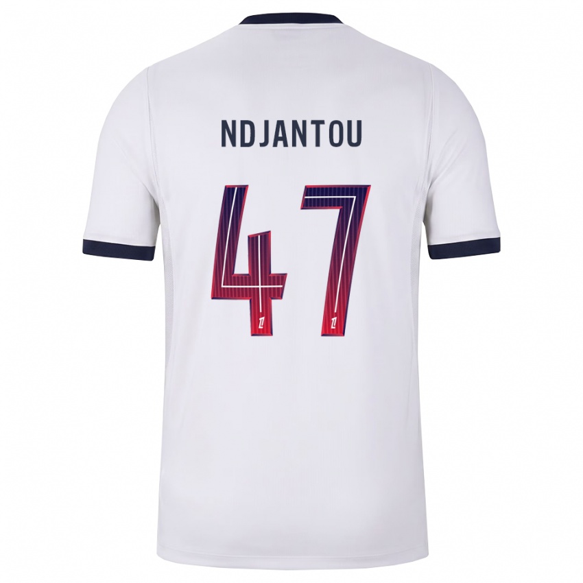 גברים Quentin Ndjantou #47 לבן שחור אדום הרחק ג'רזי 2026/27 חולצה קצרה