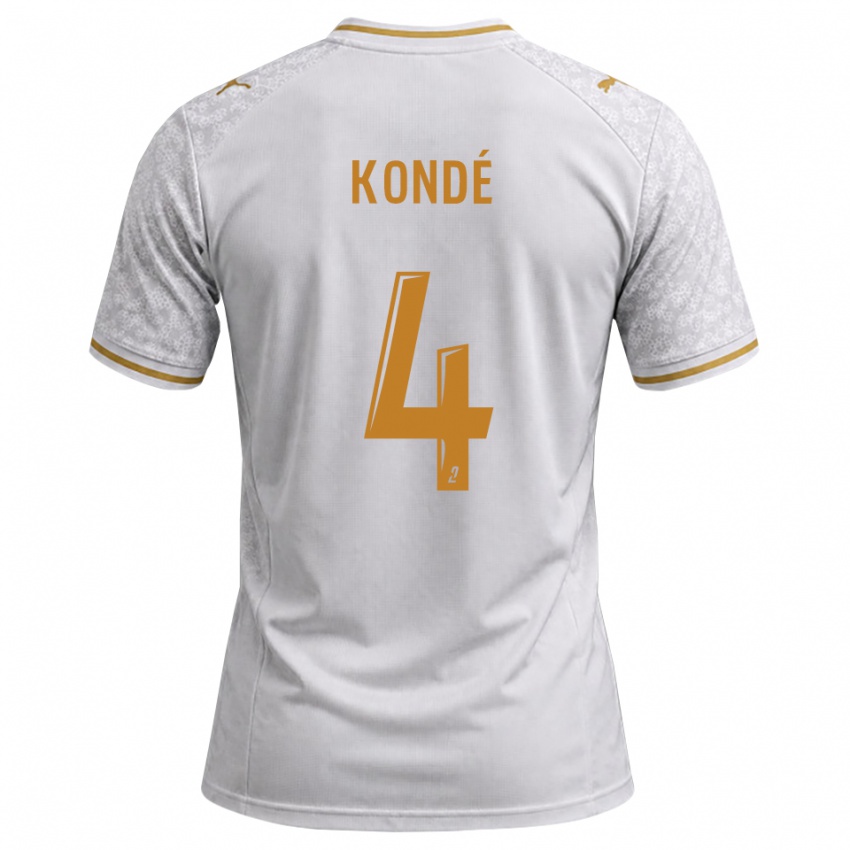 גברים Jean-Charles Kondé #4 לבן אפור זהב הרחק ג'רזי 2026/27 חולצה קצרה