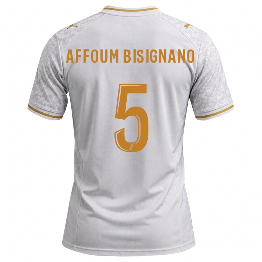 גברים Layan Affoum Bisignano #5 לבן אפור זהב הרחק ג'רזי 2026/27 חולצה קצרה