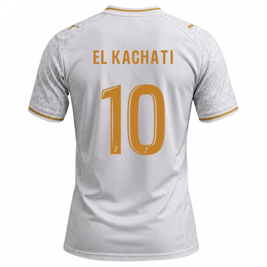 גברים Youssef El Kachati #10 לבן אפור זהב הרחק ג'רזי 2026/27 חולצה קצרה