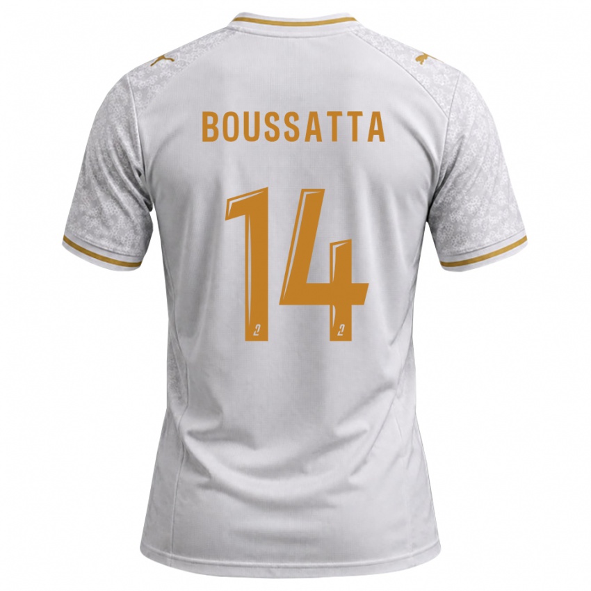 גברים Naïl Boussatta #14 לבן אפור זהב הרחק ג'רזי 2026/27 חולצה קצרה