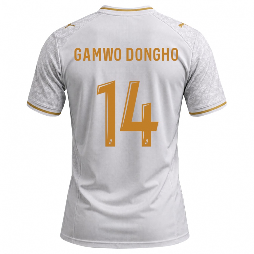 גברים Samuel Gamwo Dongho #14 לבן אפור זהב הרחק ג'רזי 2026/27 חולצה קצרה