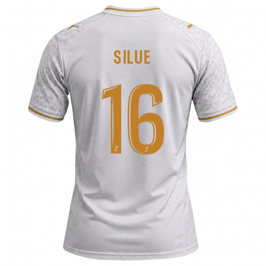 גברים Ange Silue #16 לבן אפור זהב הרחק ג'רזי 2026/27 חולצה קצרה