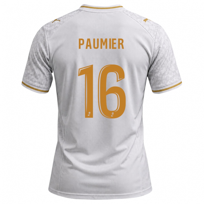 גברים Mattéo Paumier #16 לבן אפור זהב הרחק ג'רזי 2026/27 חולצה קצרה