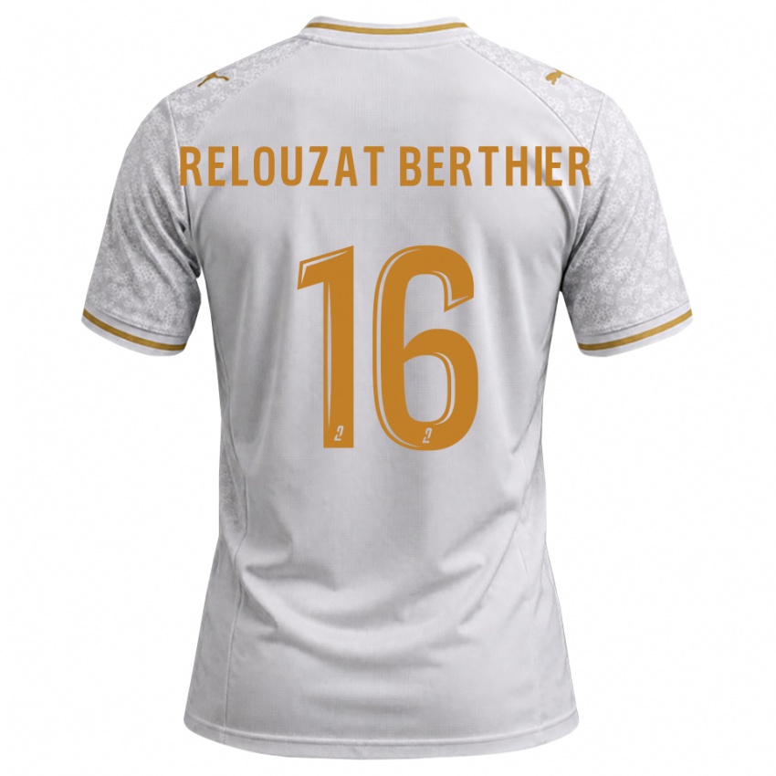 גברים Maxime Relouzat Berthier #16 לבן אפור זהב הרחק ג'רזי 2026/27 חולצה קצרה