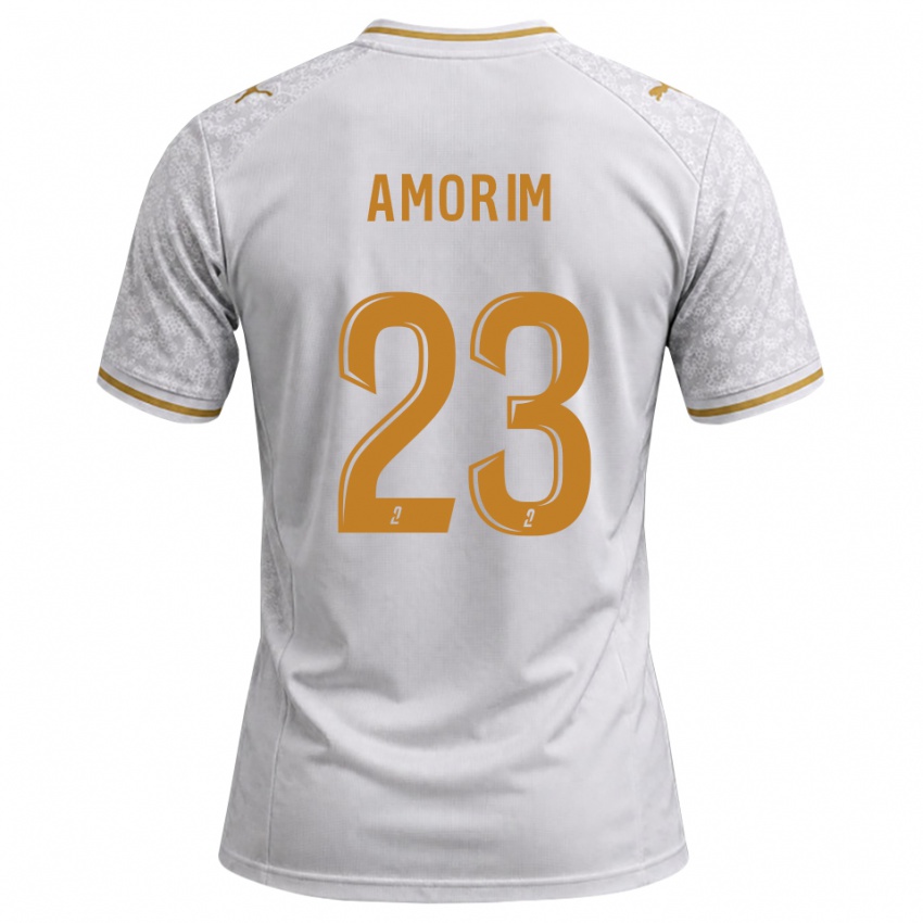 גברים Théo Amorim #23 לבן אפור זהב הרחק ג'רזי 2026/27 חולצה קצרה