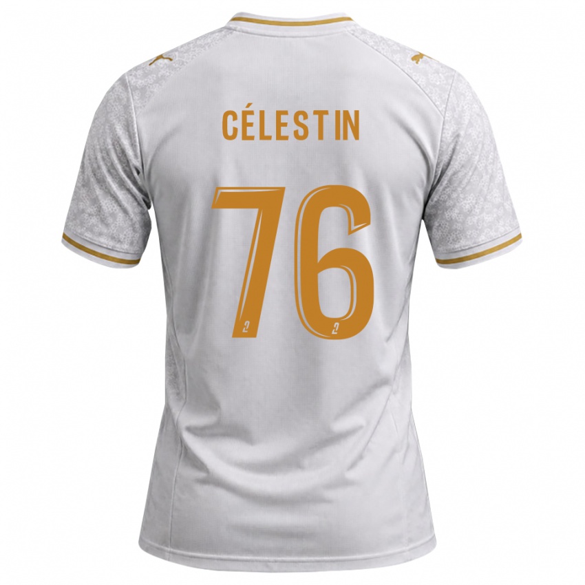 גברים Jean-Philippe Célestin #76 לבן אפור זהב הרחק ג'רזי 2026/27 חולצה קצרה
