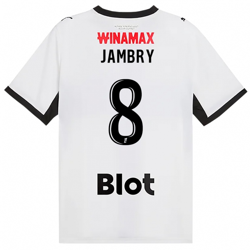 גברים Melvin Jambry #8 לבן אדום שחור הרחק ג'רזי 2026/27 חולצה קצרה