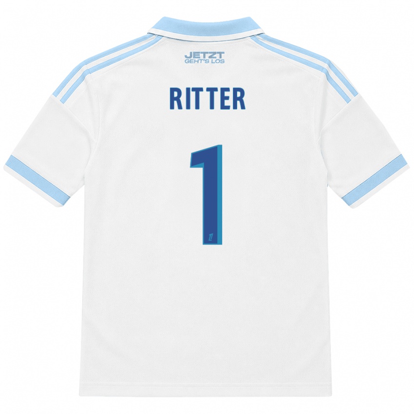 גברים Maxime Ritter #1 כחול שמיים בהיר לבן אדום הרחק ג'רזי 2026/27 חולצה קצרה