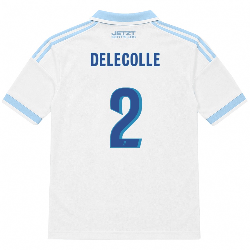 גברים Timéo Delecolle #2 כחול שמיים בהיר לבן אדום הרחק ג'רזי 2026/27 חולצה קצרה
