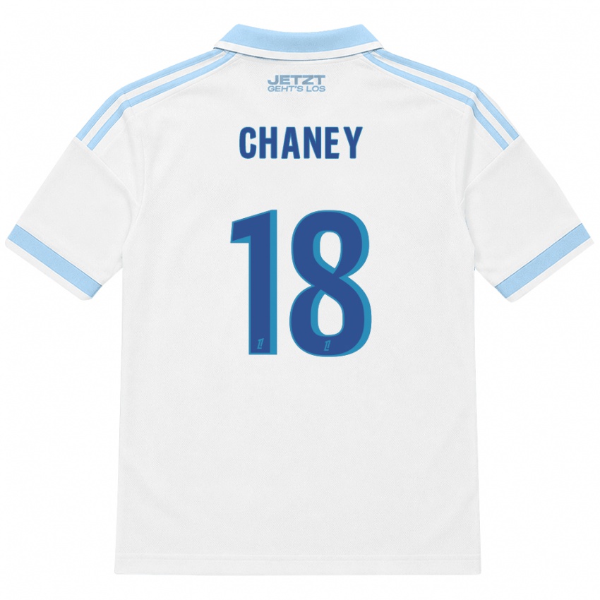 גברים Amanda Chaney #18 כחול שמיים בהיר לבן אדום הרחק ג'רזי 2026/27 חולצה קצרה