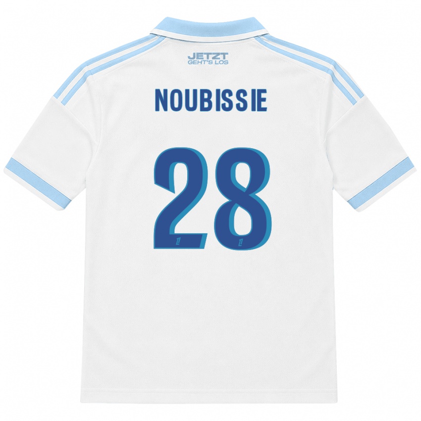 גברים Tyrese Noubissie #28 כחול שמיים בהיר לבן אדום הרחק ג'רזי 2026/27 חולצה קצרה