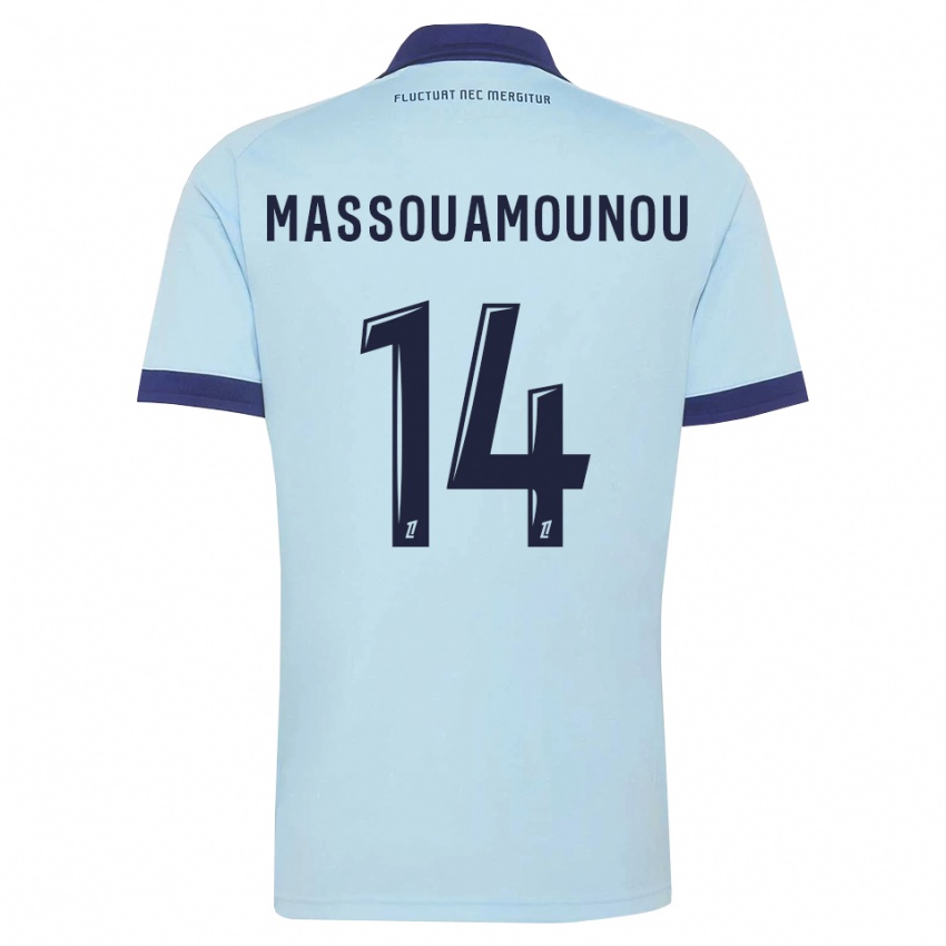 גברים Patino Massouamounou #14 כחול תירס שחור הרחק ג'רזי 2026/27 חולצה קצרה