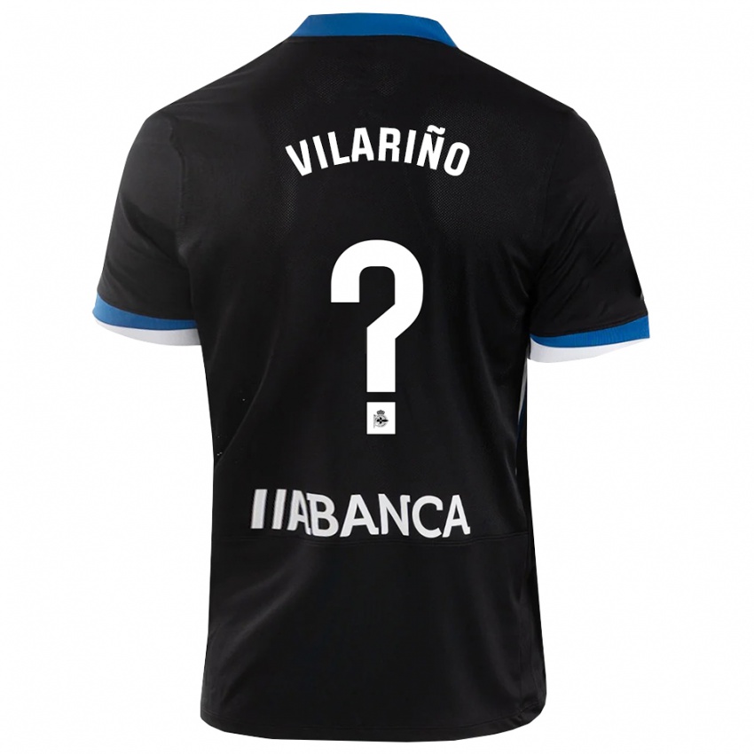 גברים Antón Vilariño #0 שחור כחול לבן הרחק ג'רזי 2026/27 חולצה קצרה