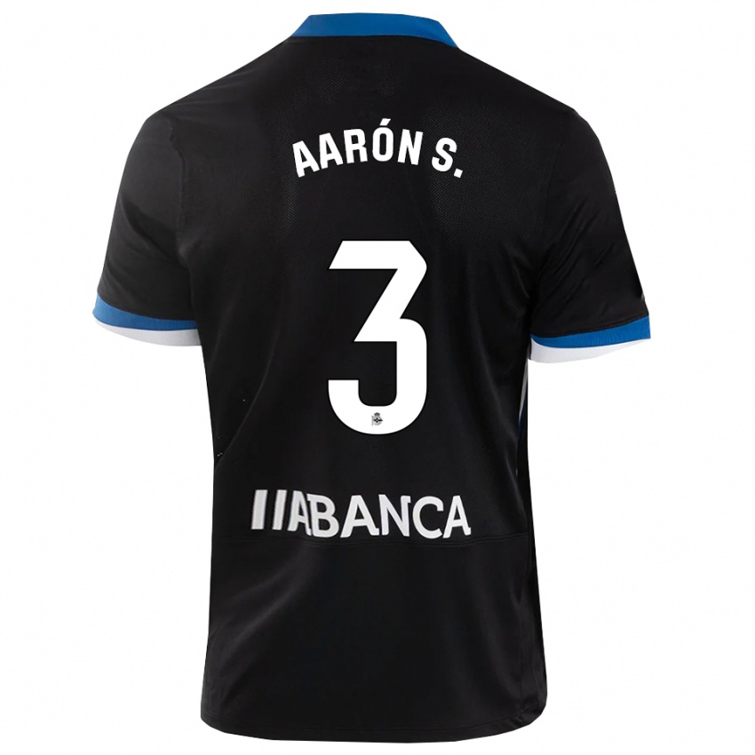 גברים Aarón Sánchez #3 שחור כחול לבן הרחק ג'רזי 2026/27 חולצה קצרה