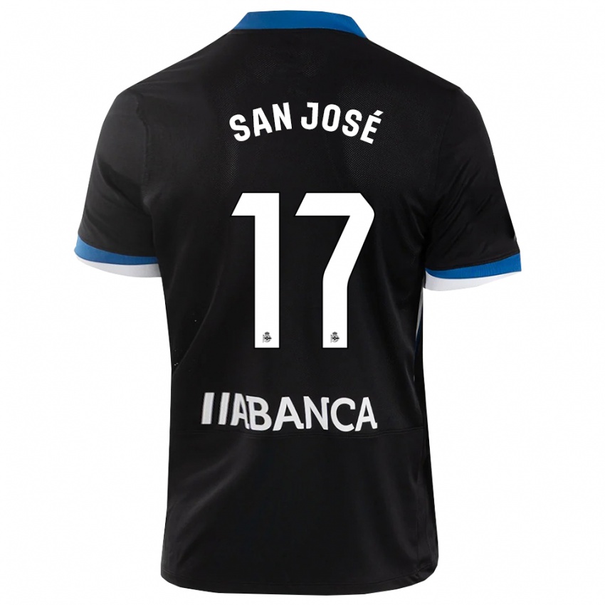 גברים Koke San José #17 שחור כחול לבן הרחק ג'רזי 2026/27 חולצה קצרה