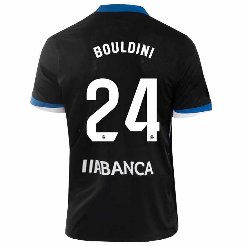גברים Mohamed Bouldini #24 שחור כחול לבן הרחק ג'רזי 2026/27 חולצה קצרה