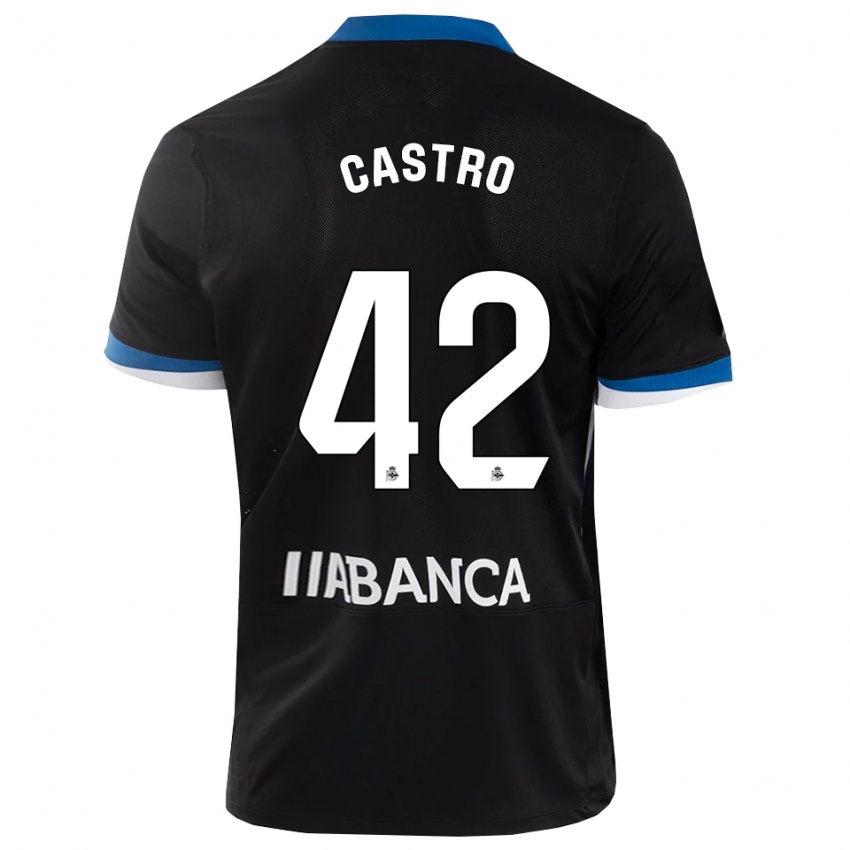 גברים Lucas Castro #42 שחור כחול לבן הרחק ג'רזי 2026/27 חולצה קצרה