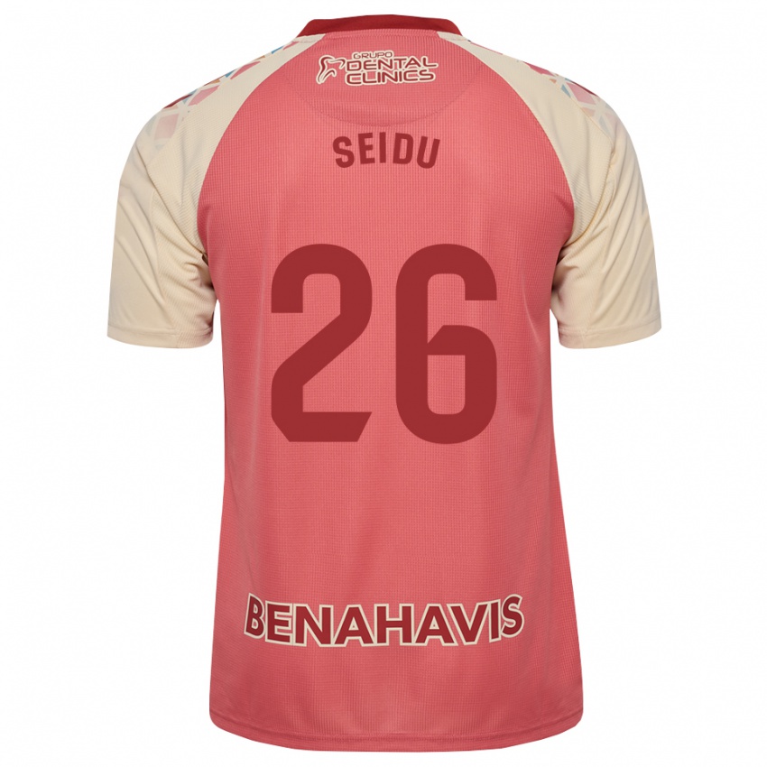 גברים Abubakar Seidu #26 ורוד בהיר אדום כחול הרחק ג'רזי 2026/27 חולצה קצרה