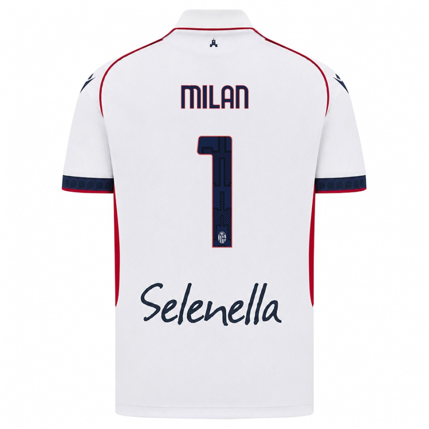 גברים Riccardo Milan #1 לבן אדום כחול מלכותי הרחק ג'רזי 2026/27 חולצה קצרה