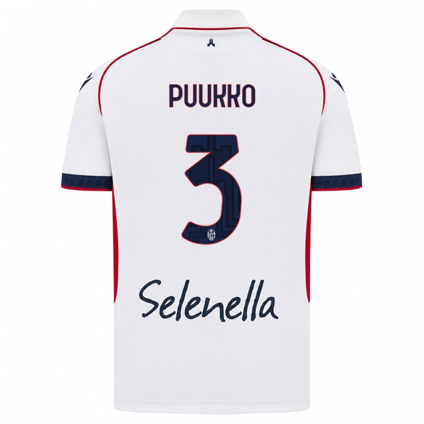גברים Akseli Puukko #3 לבן אדום כחול מלכותי הרחק ג'רזי 2026/27 חולצה קצרה