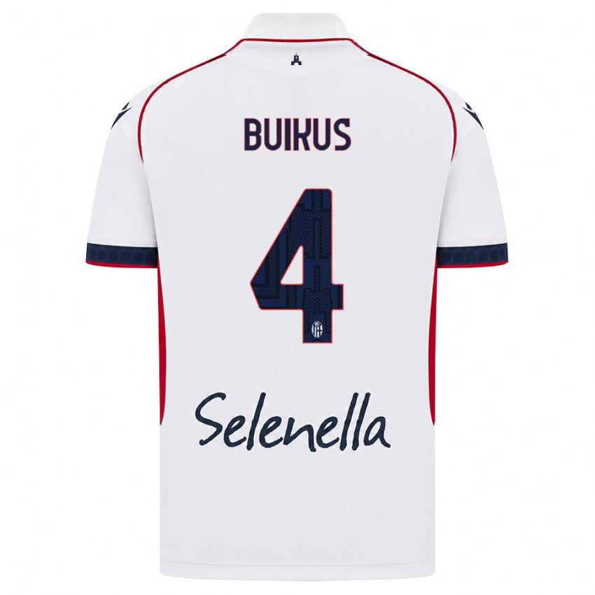 גברים Adomas Buikus #4 לבן אדום כחול מלכותי הרחק ג'רזי 2026/27 חולצה קצרה