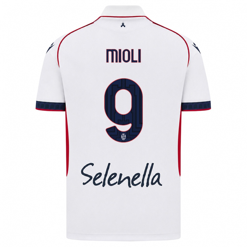 גברים Mattia Mioli #9 לבן אדום כחול מלכותי הרחק ג'רזי 2026/27 חולצה קצרה