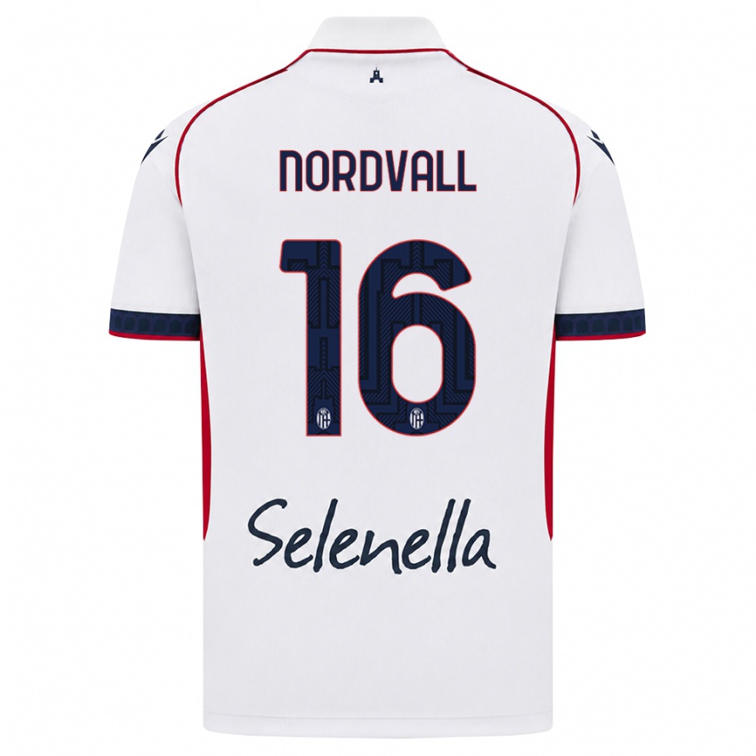 גברים Ossian Nordvall #16 לבן אדום כחול מלכותי הרחק ג'רזי 2026/27 חולצה קצרה