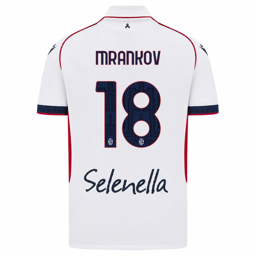 גברים Dimitar Mrankov #18 לבן אדום כחול מלכותי הרחק ג'רזי 2026/27 חולצה קצרה
