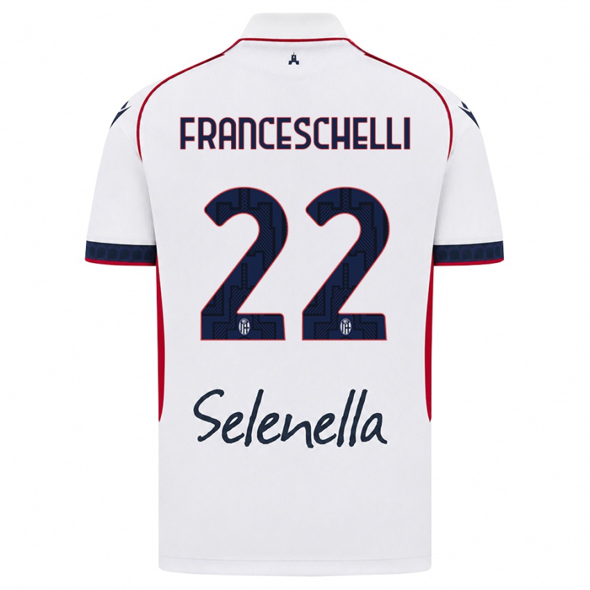 גברים Matteo Franceschelli #22 לבן אדום כחול מלכותי הרחק ג'רזי 2026/27 חולצה קצרה