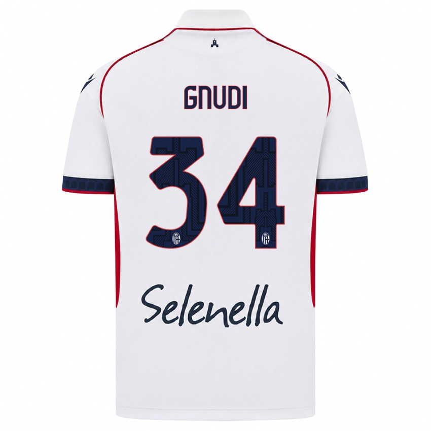 גברים Riccardo Gnudi #34 לבן אדום כחול מלכותי הרחק ג'רזי 2026/27 חולצה קצרה