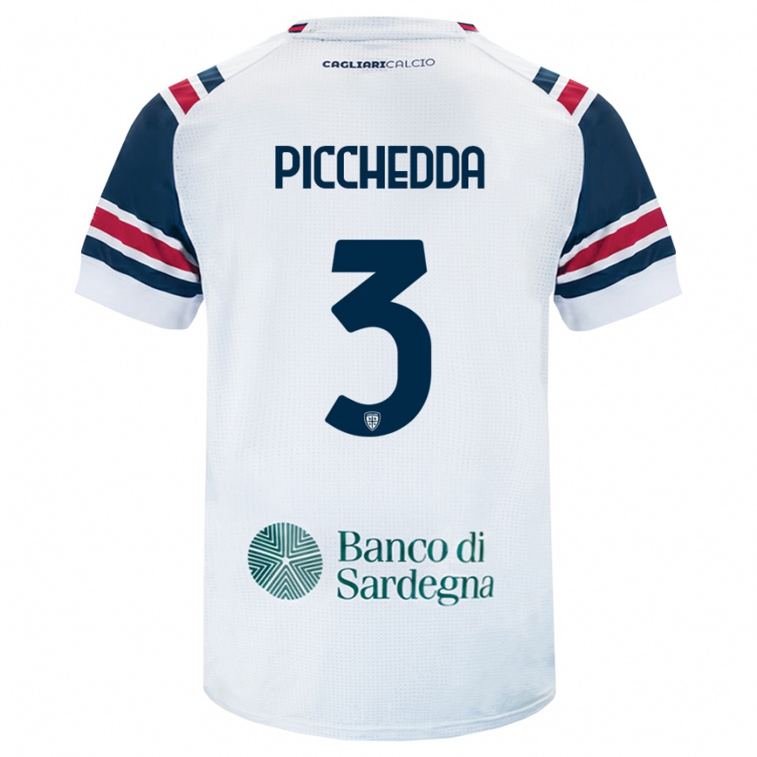 גברים Marco Picchedda #3 לבן אדום ירוק הרחק ג'רזי 2026/27 חולצה קצרה