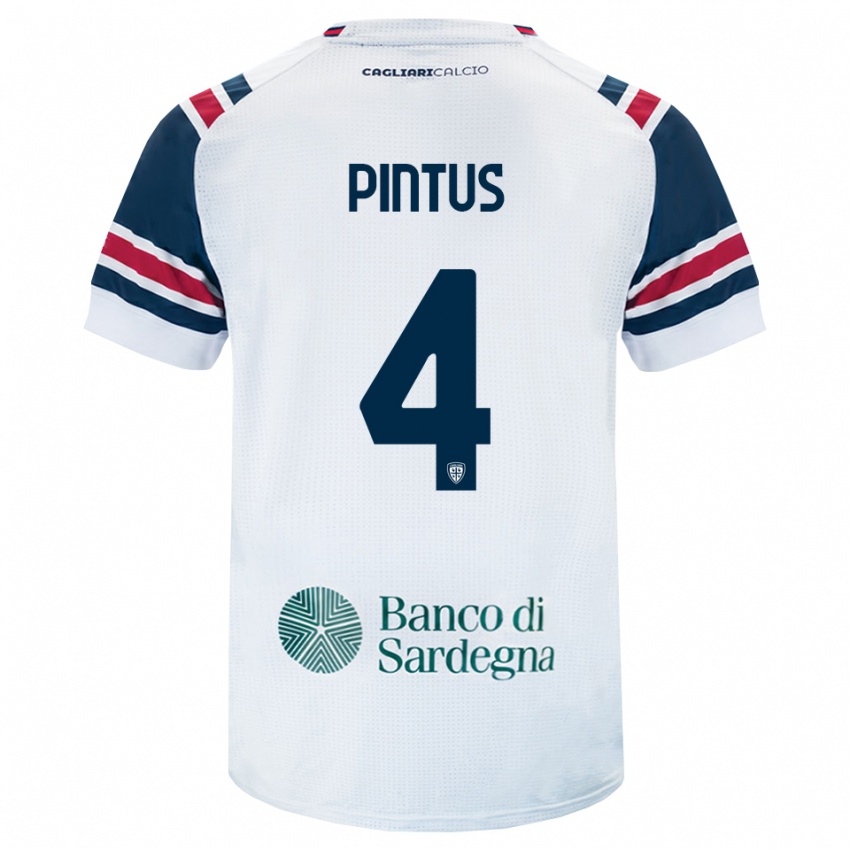 גברים Luca Pintus #4 לבן אדום ירוק הרחק ג'רזי 2026/27 חולצה קצרה