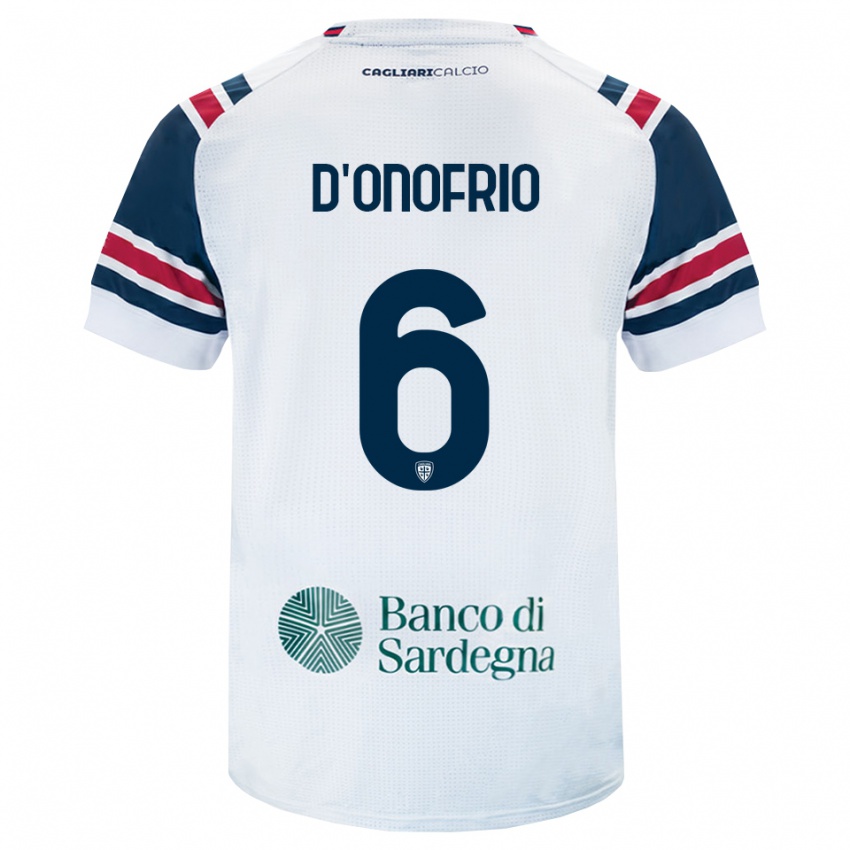 גברים Vincenzo D'onofrio #6 לבן אדום ירוק הרחק ג'רזי 2026/27 חולצה קצרה