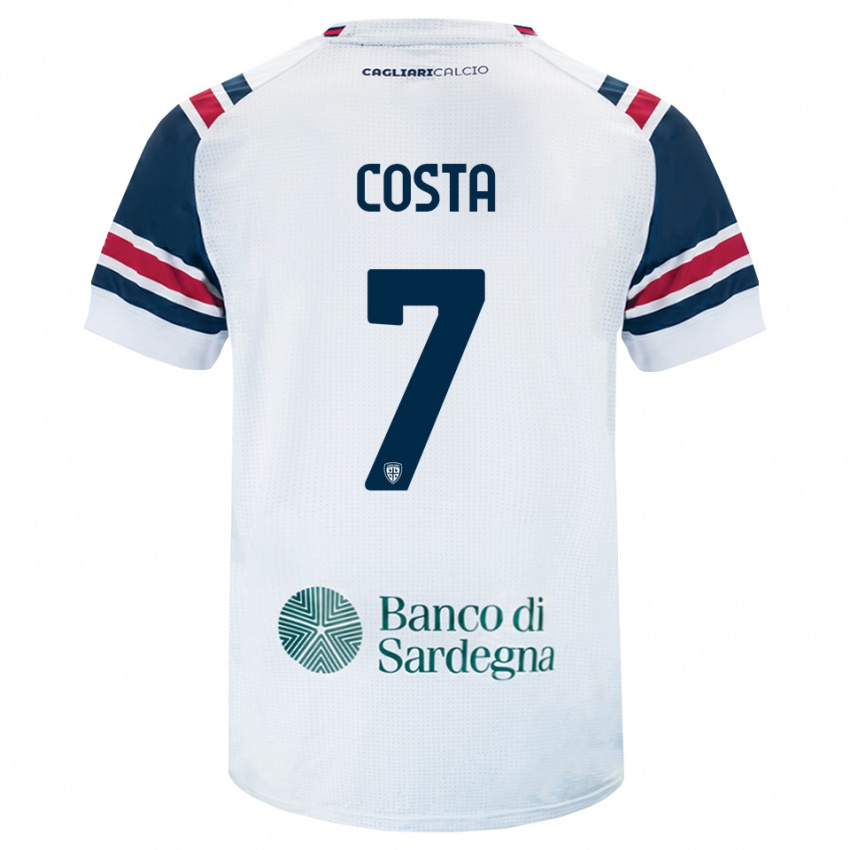 גברים Luca Costa #7 לבן אדום ירוק הרחק ג'רזי 2026/27 חולצה קצרה