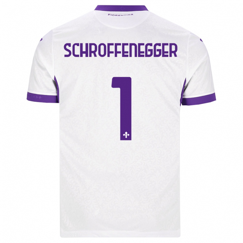 גברים Katja Schroffenegger #1 לבן סגול הרחק ג'רזי 2026/27 חולצה קצרה