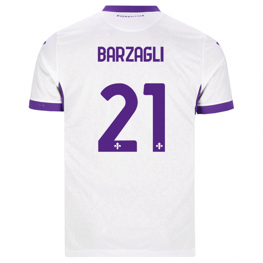 גברים Mattia Barzagli #21 לבן סגול הרחק ג'רזי 2026/27 חולצה קצרה