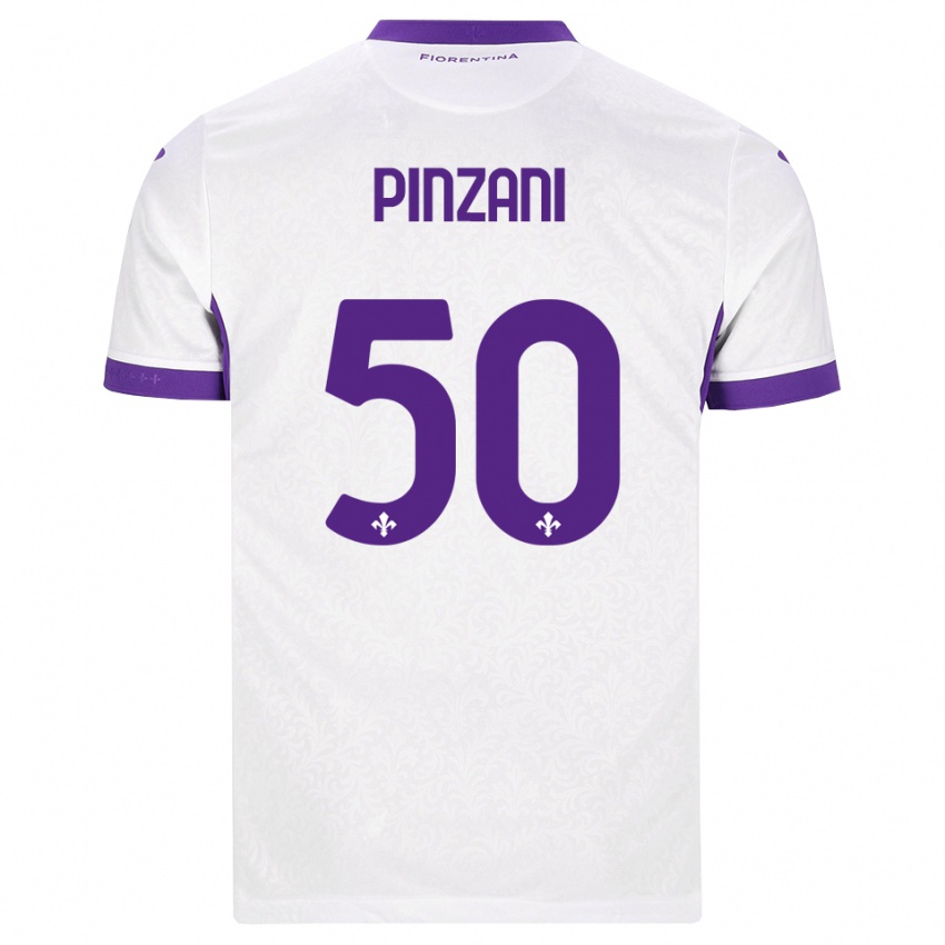 גברים Lorenzo Pinzani #50 לבן סגול הרחק ג'רזי 2026/27 חולצה קצרה