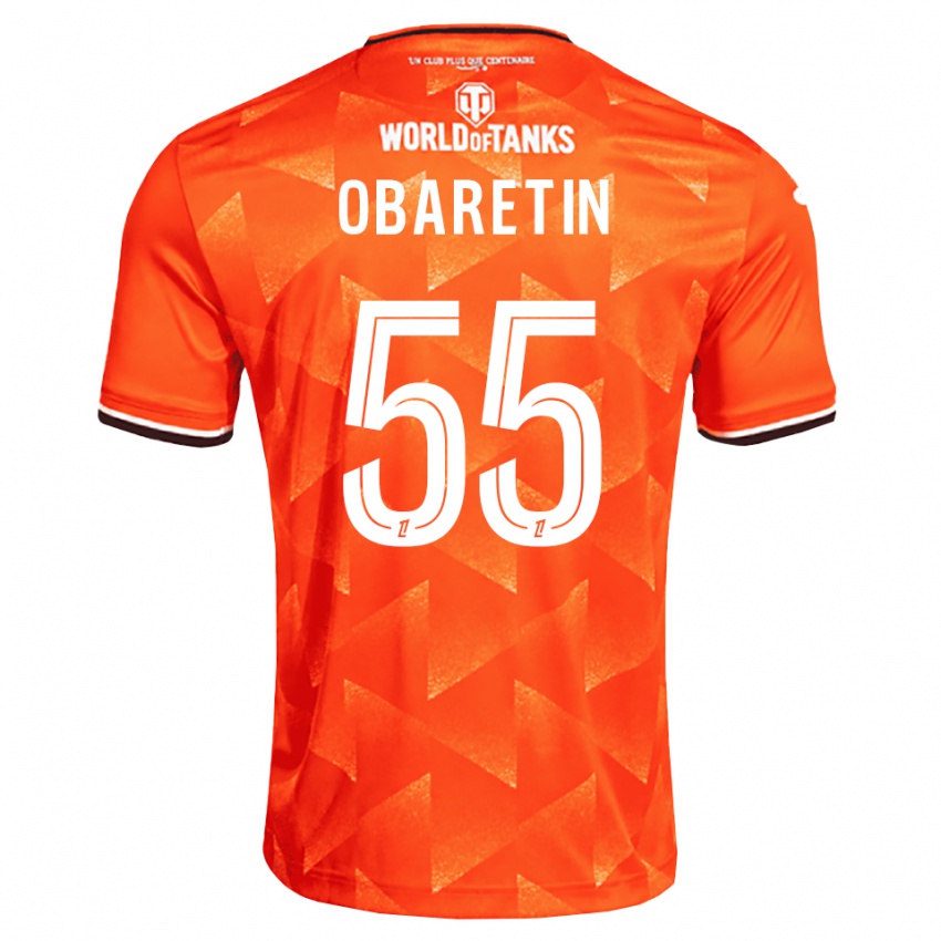 גברים Nosa Edward Obaretin #55 כתום לבן שחור ג'רזי ביתית 2026/27 חולצה קצרה
