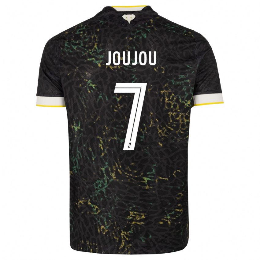 גברים Antoine Joujou #7 שחור לבן צהוב הרחק ג'רזי 2026/27 חולצה קצרה