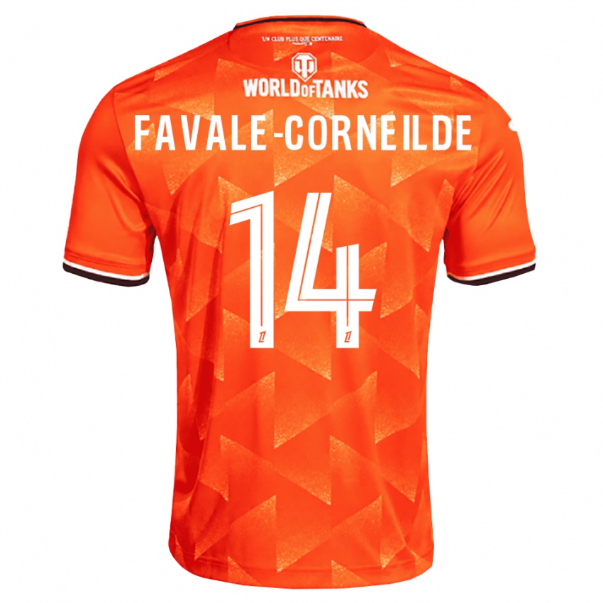 נשים Gianni Favale-Corneilde #14 כתום לבן שחור ג'רזי ביתית 2026/27 חולצה קצרה