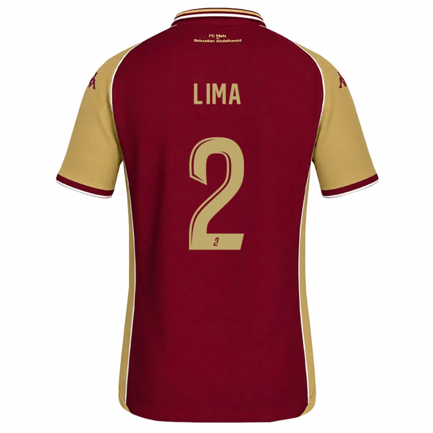 נשים Edson Lima #2 זהב אדום כהה ג'רזי ביתית 2026/27 חולצה קצרה