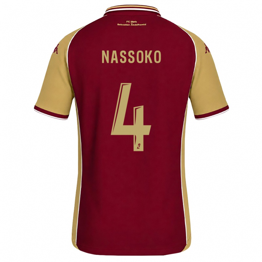 נשים Abdoulaye Nassoko #4 זהב אדום כהה ג'רזי ביתית 2026/27 חולצה קצרה