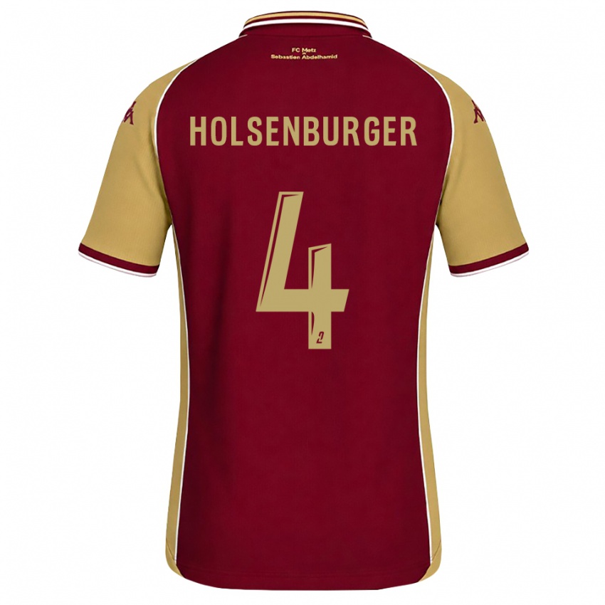 נשים Ruben Holsenburger #4 זהב אדום כהה ג'רזי ביתית 2026/27 חולצה קצרה