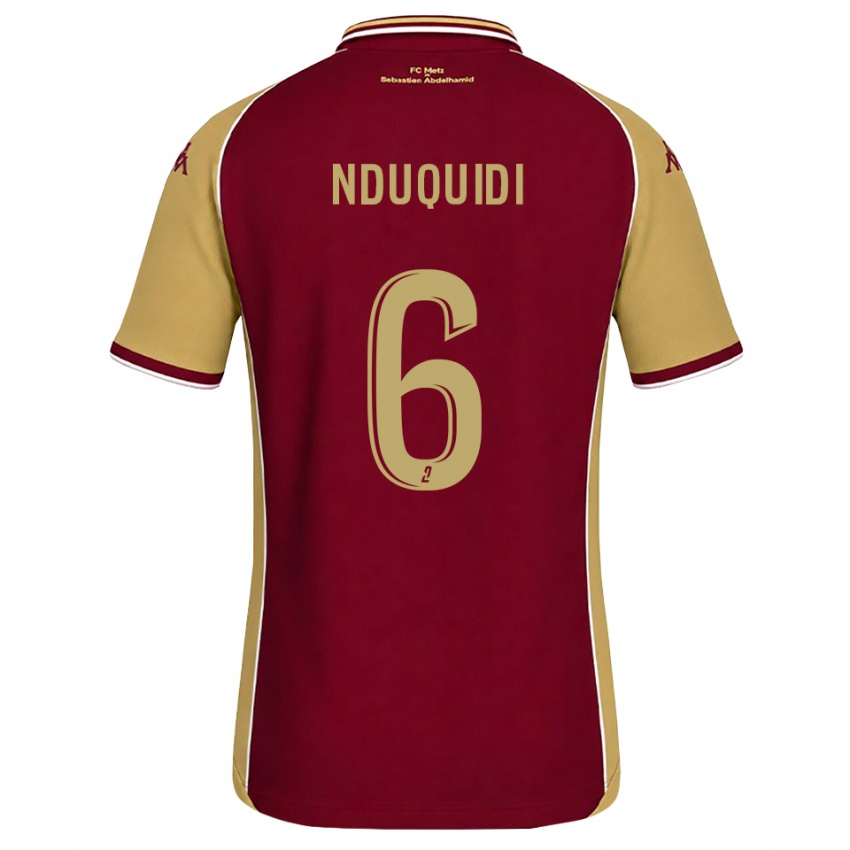 נשים Joseph Nduquidi #6 זהב אדום כהה ג'רזי ביתית 2026/27 חולצה קצרה